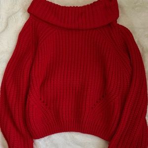 Hot red turtle neck sweater